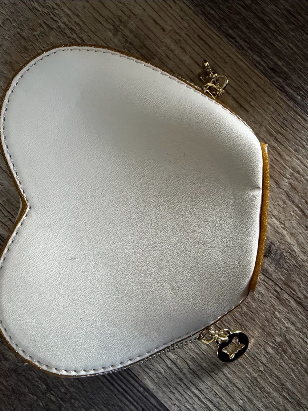 BCBGeneration Cream Heart-Shaped Mini Crossbody with Gold Hardware